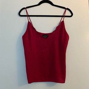 Topshop Pink Scalloped Tank